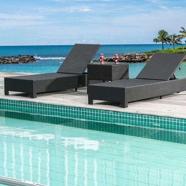Muebles de campamento Mar al aire libre Playa Piscina Lado de la piscina Sillones de ratán Patio Jardín Chaise de mimbre Tumbona
