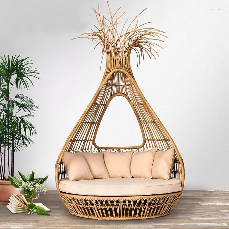 Camp Furniture Outdoor Sofa Bird's Nest Bed Balcony Bird Cage Lying Courtyard Round Recliner Rattan Chair