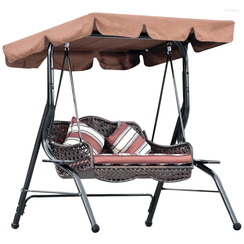 Camp Furniture Outdoor-Schaukelstuhl, doppelt, für Erwachsene, drinnen, Rattan, Garten, Villa