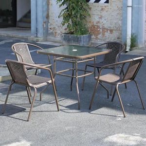 Camp Meubles Table extérieure et chaise Jardin Courté terrasse avec parapluie Roard Trean Set Milk Tea Shop Balcon