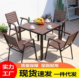 Mobilier de camping Tables et chaises d'extérieur cafés de loisirs cour jardins balcons protection solaire étanche Anti-corrosion en bois