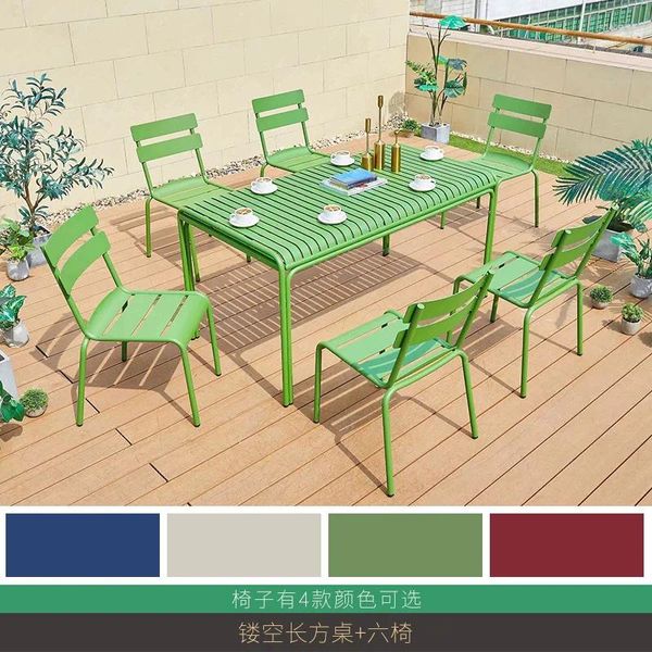 Meubles de camp Tables et chaises d'extérieur tout en aluminium cour jardin café étanche protection solaire moderne