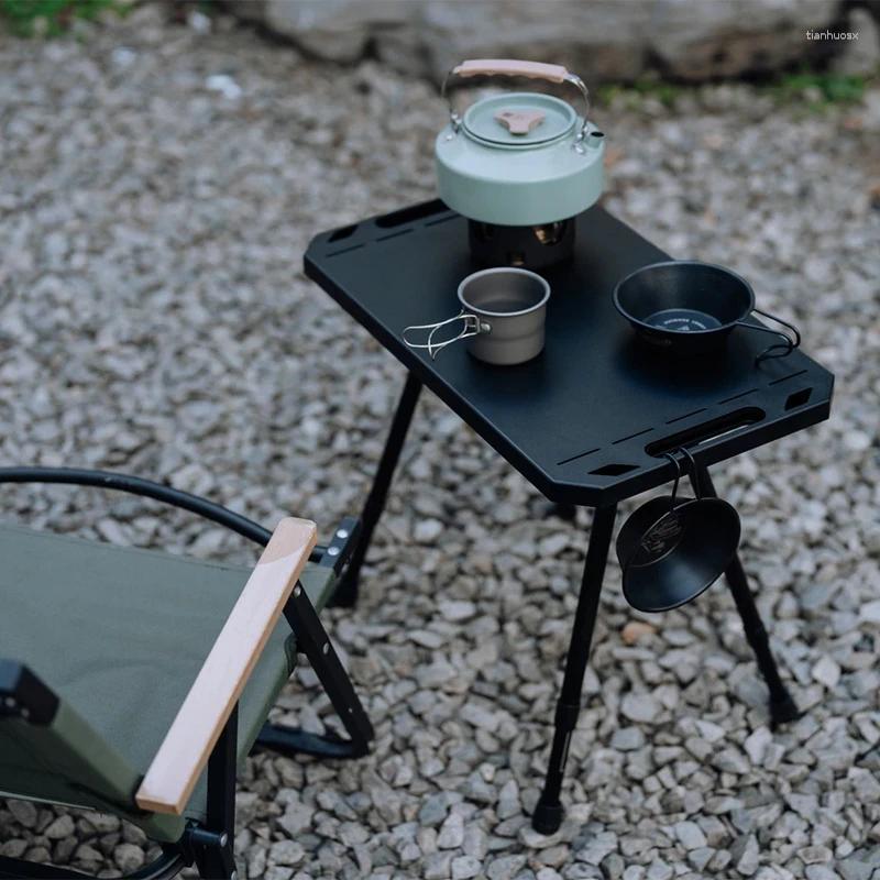 Lägermöbler utomhus Taktiskt bord Aluminiumlegering camping fällbar bärbar justerbar höjd för picknick BBQ Matlagningsdisk