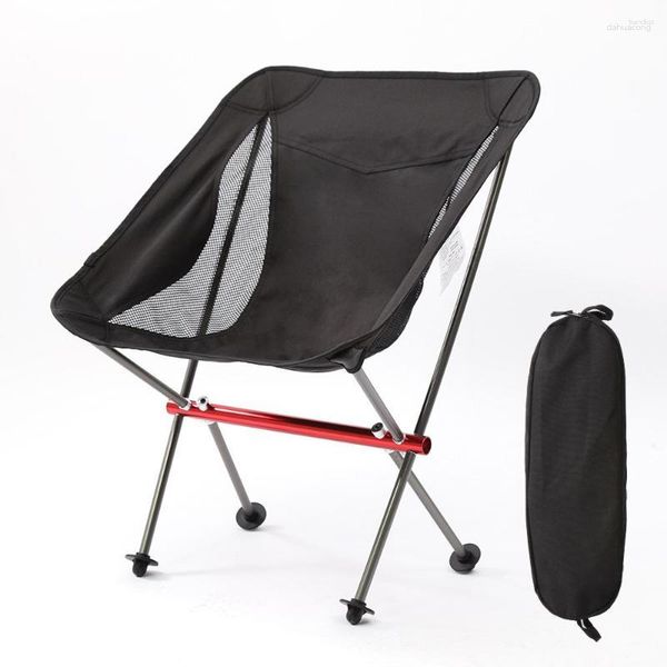 Muebles de campamento al aire libre ultraligero 7075 aleación de aluminio desmontable portátil plegable camping luna sillas playa pesca silla viaje picnic asiento