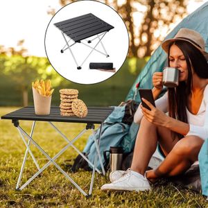 Meubles de camp meubles extérieurs amovibles Small Mini Dining Tourist Portable Balcon pliable Pliant Picnic Grill Tables en aluminium Bureau en acier Y240423