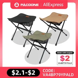 Muebles de campamento PACOONE Camping Silla plegable al aire libre Aleación de aluminio Ultraligero Pequeño Mazar Taburetes de pesca Banco de barbacoa Mini tren portátil