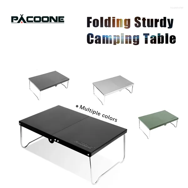 Meubles de Camp PACOONE Mini Table pliante ultralégère Camping en plein air avec matériau en alliage d'aluminium pour pique-nique en famille dîner barbecue