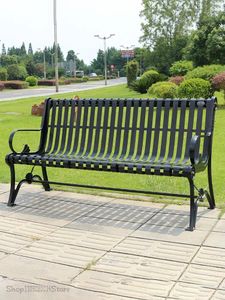 Mobilier de camp chaise de parc banc extérieur en fonte décontracté communauté double siège cour