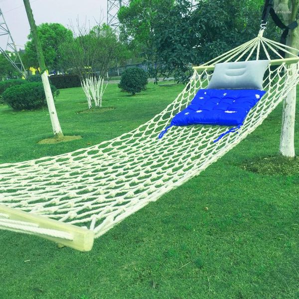 Meubles de Camp Portable Camping hamac maille filet voyage suspendu lit de couchage balançoire chaise Hamaca pour jardin plage cour