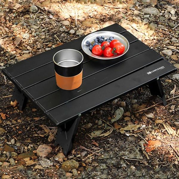 Muebles de campamento Mesa de camping portátil Aleación de aluminio Plegable Universal Ultraligero Fuerte Soporte de carga Suministros al aire libre