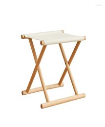 Mobilier de Camp Portable toile Camping Barbecue tabouret pliant plage parc lieu de pêche extérieur hêtre bois massif Mazar4627839