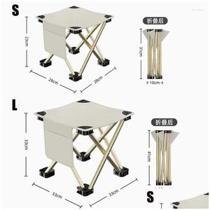 Camp Meubles Portables Pliage Cam Chaises à l'extérieur chaise de plage plage pliable tabouret de pied randonnée de randonnée de voyage de pêche à la pêche à la pêche Drop de Dhudi