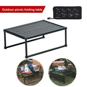 Kampmeubilair draagbare vouwpicknicktafel lichtgewicht aluminium legering wandelcamping tafel ith draagtas strand bureau buitenmeubilair 230210