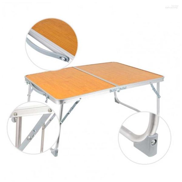 Muebles de campamento Mesa plegable portátil Camping Senderismo Escritorio de madera Picnic con asa Mochilero Playa Transporte ligero