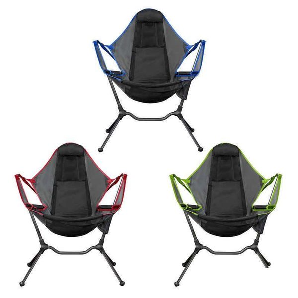 Muebles de campamento Hamaca portátil Cam Silla Nylon Azul al aire libre con soporte Swing Hkd230909 Entrega de caída Deportes al aire libre Camping Senderismo A OTPJR