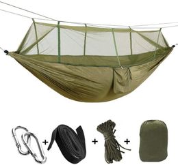 Kampmeubilair Draagbare Outdoor Camping Hangmat Met Klamboe 12 Persoon Go Swing Tuin Opknoping Bed Ultralight Toeristische Slaaphangmatten 230617