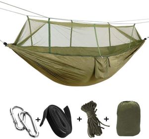 Muebles de campamento Hamaca portátil para acampar al aire libre con mosquitera 1-2 personas Go Swing Jardín Cama colgante Ultraligero Turista Hamacas para dormir 230905