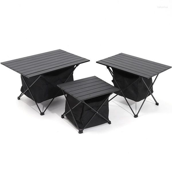 Muebles de campamento Mesas portátiles para acampar al aire libre Aleación de aluminio Barbacoa liviana Mesa de picnic Plegable Escritorio estable Viajes Caminata con caja de almacenamiento