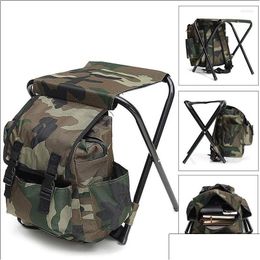 Camp Meubles portables Chaise de glace pliante extérieure avec sac de rangement et fonction d'insation de dossier 3-en-1 Drop caméra de loi