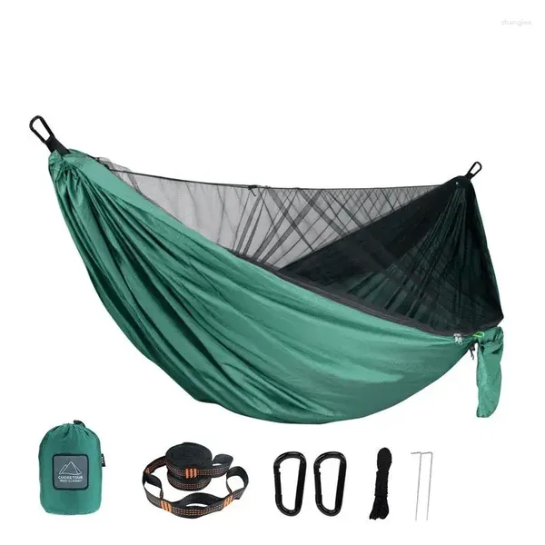 Camp Furniture Portable Configuration rapide 290 140 cm Travel de voyage en plein air Hamac de camping suspendu lit swing endormi avec moustique net