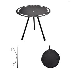 Meubles de Camp Table Portable Jambes Rétractables En Alliage D'aluminium Rond Camping Côté Pour Voyage Pique-Nique Jardin En Plein Air