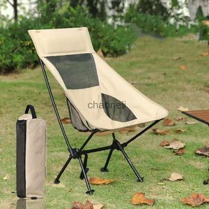 Mobilier de camp Portable ultraléger en plein air chaise de Camping pliante chaises de lune haute charge voyage plage randonnée pique-nique barbecue siège outils de pêche YQ240315