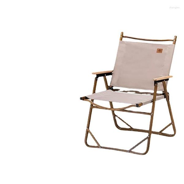Muebles de campamento preventa Naturehike silla plegable de grano de madera para exteriores aleación de aluminio engrosada resistente al desgaste viaje Camping ocio