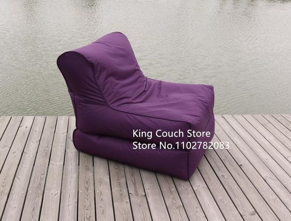 Mobilier de camp violet extérieur jardin adultes se détendre coussin extérieur étanche Portable pouf chaise grand sable pouf plage chaise longue