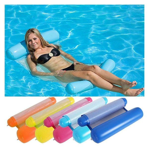 Meubles de camp PVC été gonflable pliable flottant rangée piscine eau hamac matelas pneumatiques lit plage sport chaise longue chaise