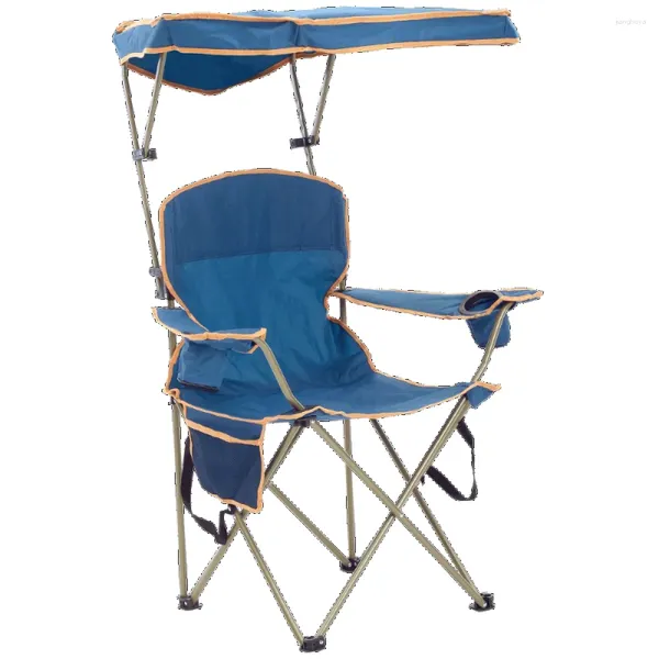 Camp Furniture Quik Shade Max Chaise confortable brevetée en bleu Chaises de camping d'extérieur pliantes