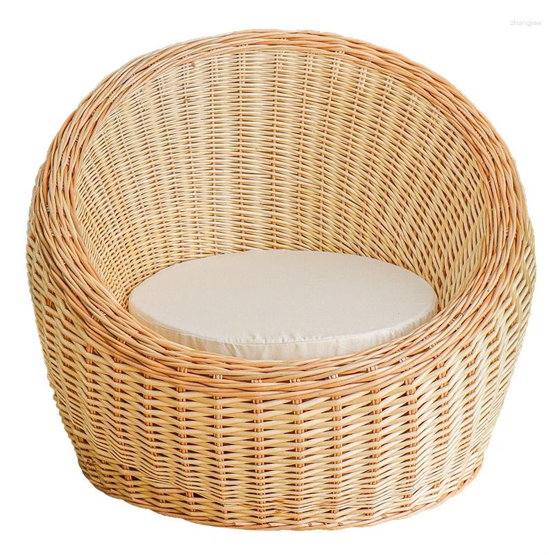 Camp Furniture Rattan Woven Wicker Sofa Chair Natural Hand-woven Balcony Courtyard Garden Homestay Decorative Sitting