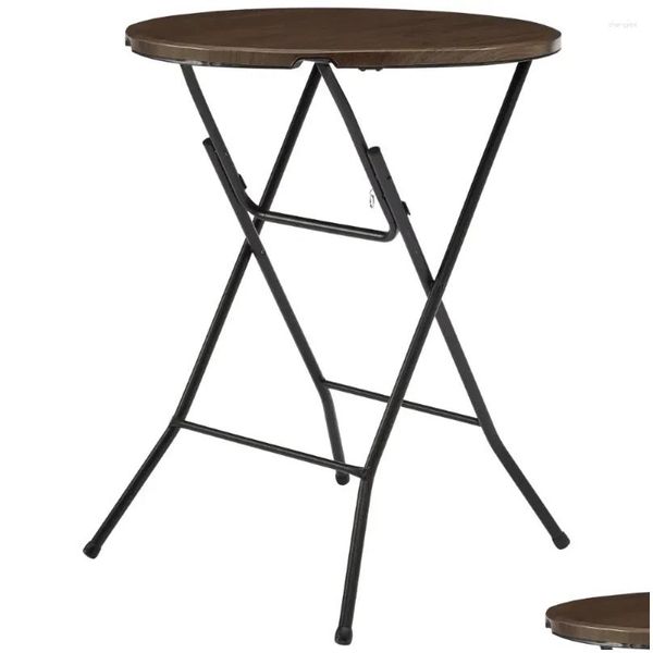 Camp Meubles Round High Top Pliing Table Portable Café de jeu Balcon Bale