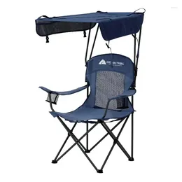 Chaise de camping à auvent ombragé avec île de sable et porte-gobelets pour l'extérieur, meubles de camp