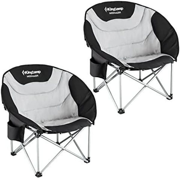 Muebles de campamento Platillo Camping Grande Acolchado Plegable Portátil Resistente Cómodo Sofá Silla Soporta 300 libras con portavasos y bolsa de transporte para césped 230831