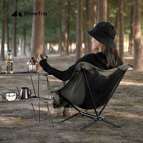 Mobilier de camp ShineTrip tente de camping en plein air lumière portable chaise de camping inclinable de plage en aluminium HKD230909