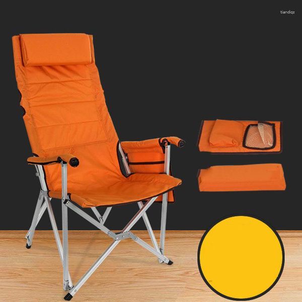 Meubles de camping Chaise pliante extérieure simple Tissu Oxford portable Dossier en alliage d'aluminium RV Pique-nique Tabouret inclinable Dachuan multifonctionnel