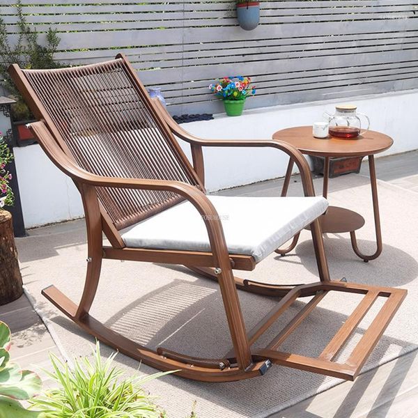 Mobilier de camping chaises d'extérieur simples en rotin, moderne, jardin, balcon, plage, loisirs, Chaise longue, maison, Chaise à bascule paresseuse