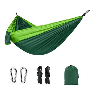 Mobilier de camp Hamac de camping pour une personne en plein air Couleurs contrastées Nylon de parachute lumineux 210T avec corde d'arbre facile à utiliser 231030