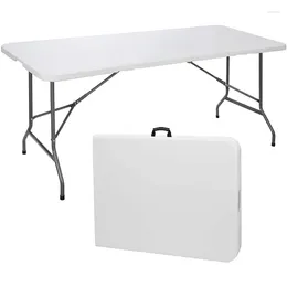Camp Furniture SKONYON Table utilitaire pliante 6 pieds pliable en deux portable en plastique pique-nique fête salle à manger blanc Mesa pliable camping en plein air
