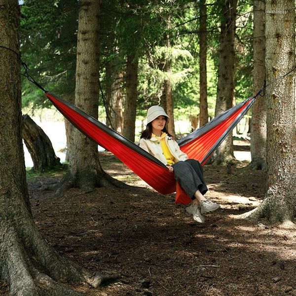 Muebles de campamento Hamaca para acampar para dormir columpio colgante para exteriores columpio ultraligero individual doble antivuelco campo verano Hamacas