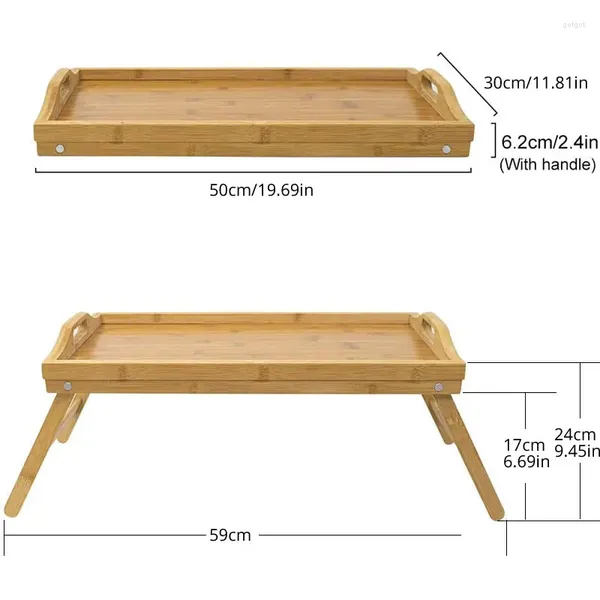 Muebles de campamento Sofá Bandeja Mesa Almacenamiento Bambú con pata Cama plegable TV Snack Control remoto / Café / Snack Apoyabrazos Clip-On