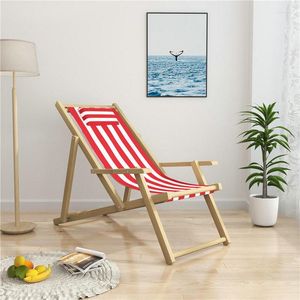 Camp Furniture Solid Wood Beach Chair Vouw Canvas Recliner Outdoor Portable Armlest Lunch Break Leisure Balkon beschikbaar