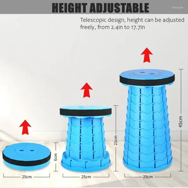 Taburete para muebles de campamento, taburete retráctil plegable para jardín, taburetes para acampar, asiento para pesca, senderismo, viajes, dispositivo de viaje al aire libre