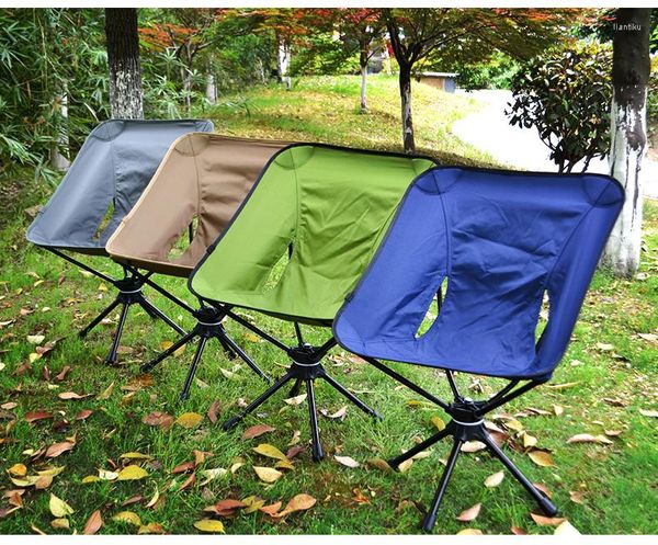 Muebles de campamento Sillas giratorias Picnic Playa Pesca Silla plegable Mochilero al aire libre Ligero con bolsa de transporte para acampar Senderismo BBQ