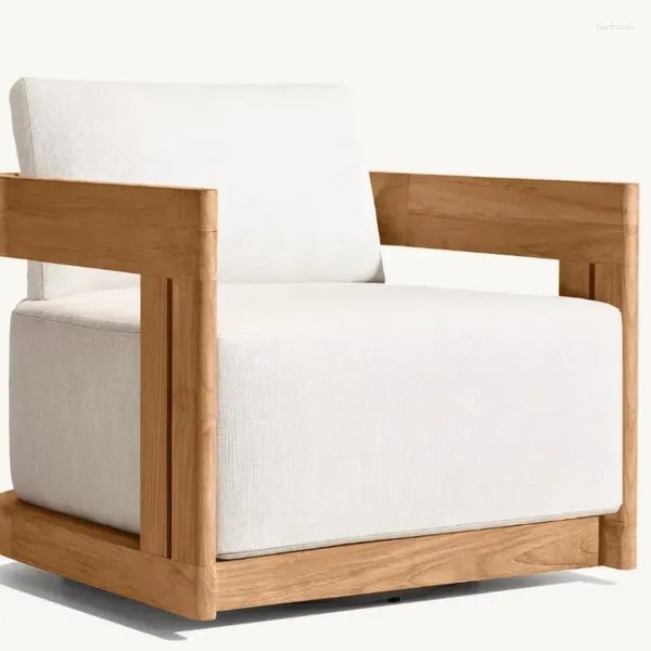 Camp Furniture – canapé de jardin en teck, chaise longue pivotante en bois massif, assise profonde