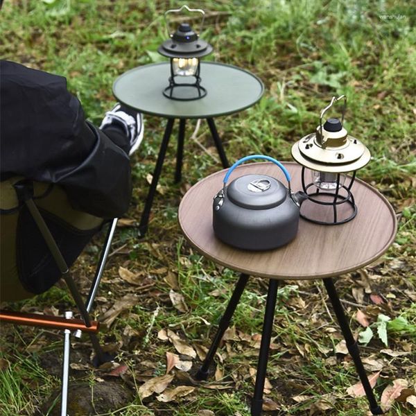 Mobilier de camping Table ronde en aluminium touristique, réglage de la hauteur, portable, pliable, léger, grill de cuisine, thé de plage, vaisselle d'extérieur