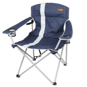 Kampmeubilair Trail Grote en hoge stoel met bekerhouders Blauw voor outdoor campingstoel draagbaar 231120