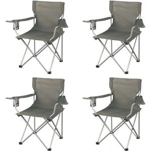 Camp Furniture Trail Classic Chaises de camping pliantes avec porte-gobelet en maille Ensemble de 4 chaises de camping 32,10 x 19,10 x 32,10 pouces 231018