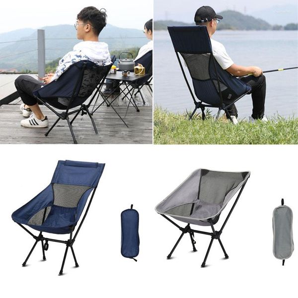 Mobilier de Camp voyage pêche Barbecue chaise Portable Ultra léger pliant haute charge Camping en plein air plage randonnée pique-nique siège outil
