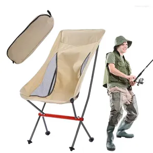 Camp Furniture Travel Ultralight Folding Moon Chair Detachable Aluminium Legering Camping met hoge rug draagbare vissen buiten